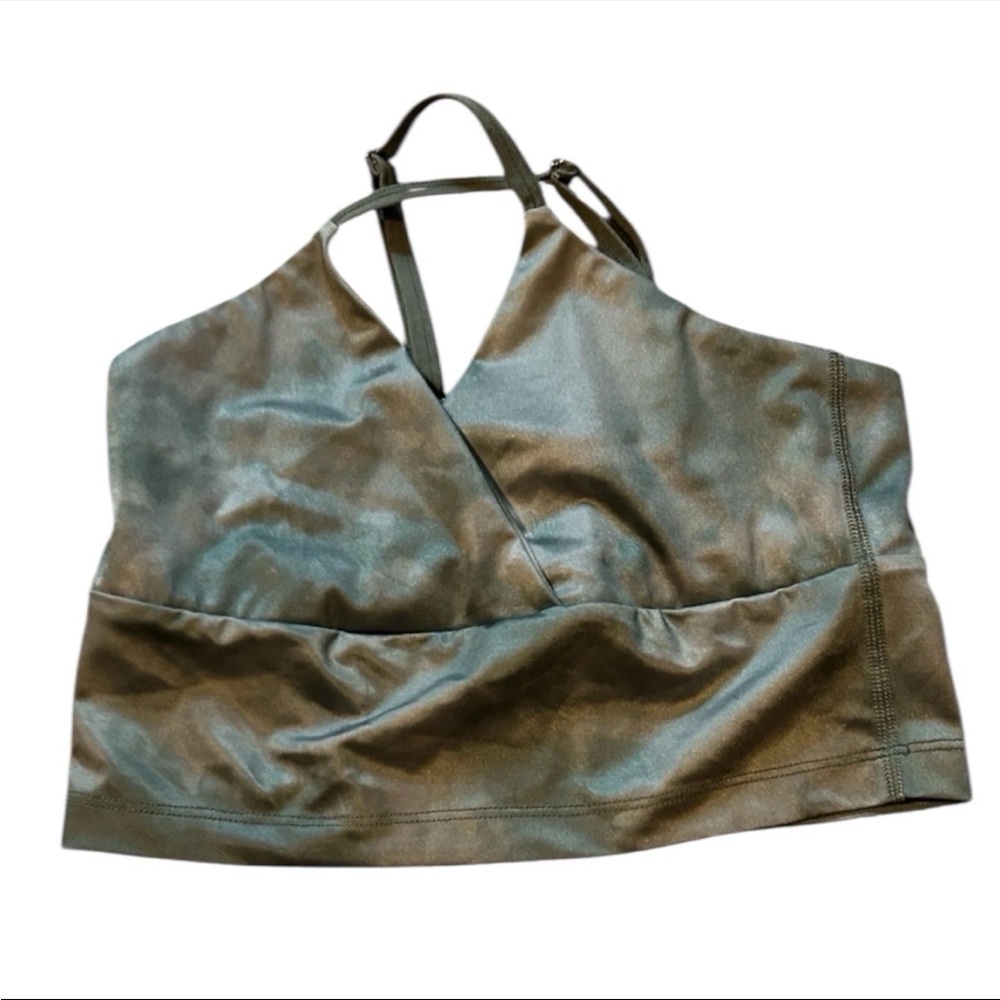 Beyond Yoga Forest Green Satin Sports Bra Size S